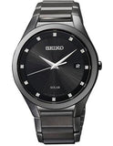 Seiko Solar Mens Diamond Dress Watch - Black Dial, Case and Bracelet - Date - SNE243_15a47e39-9e95-4b04-9ccf-31215819aad8