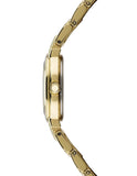 Seiko Womens Solar Tressia Diamond Watch - Gold-Tone - Mother of Pearl Dial - SUP356A