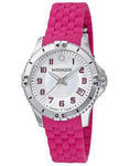 Wenger Womens Squadron Watch - Mother of Pearl Dial  Pink Silicone Strap - 01.0121.109