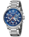 Wenger Mens Attitude Chronograph - Blue Dial - Stainless Steel Case & Bracelet - 01.0343.106