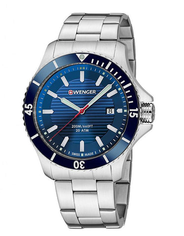 Wenger Sea Force Mens Dive Watch - Blue Dial - Bracelet - 200m - Date - 01.0641.120_45934aeb-1966-421e-80d5-3c33e21d6fd3