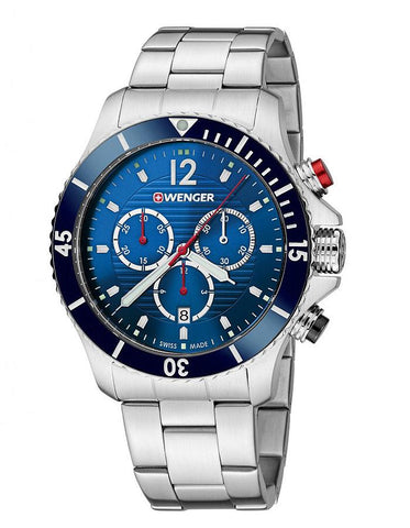 Wenger Sea Force Mens Dive Chronograph - Blue Dial - Bracelet - Date - 200m - 01.0643.111_f0bde1d7-9509-4103-84b6-48acc4f39773