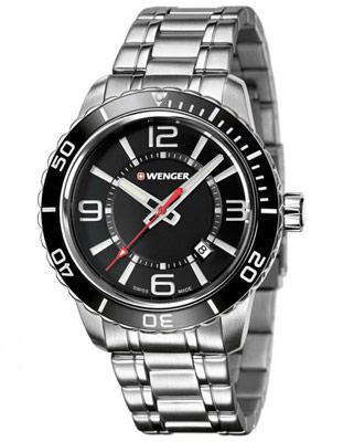 Wenger Mens Roadster - Stainless Steel Bracelet - Black Dial - Date - 100m - 01.0851.118