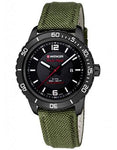 Wenger Mens Roadster Black Night - Black PVD Case - Green Nylon Strap - 01.0851.125_5c2c2ed5-63c6-44af-9be1-a82ee5d8f2f8