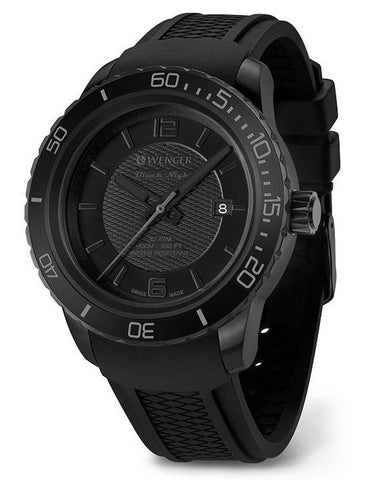 Wenger Mens Roadster Black Night - Black PVD Case & Rubber Strap - 100m - Date - 01.0851.126_8eefdd2c-b9c1-4bf1-b1d8-a6662eee9561