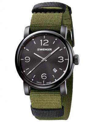 Wenger Mens Urban Metropolitan - Black PVD - Two NATO Strap Set&#44; Green & Black - 01.1041.130_f64840a9-18a9-45d5-859e-a2f133ecc82d