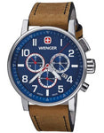 Wenger Mens Attitude Chronograph - Blue Dial - Tan Leather Strap - 100M WR - 01.1243.101_74f364d0-59a4-435a-a765-4e495c544ea0