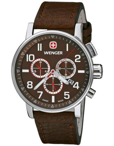 Wenger Mens Attitude Chronograph - Brown Dial - Dark Brown Leather Strap - 100m - 01.1243.102_ccfe4352-9037-4ad1-8f1b-cbb18d198bbd