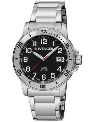 Wenger Mens Off Road - Black Dial - Stainless Steel Case and Bracelet - Date - 01.1341.104