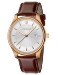 Wenger Mens City Classic - Gold-Tone - Silver-Tone Dial - Brown Strap - Date - 01.1421.102_6394fcc4-75a0-4173-8f9f-3cc7590d60c4