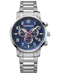 Wenger Mens Attitude Stainless Steel Chronograph - Blue Dial - Date Window - 01.1543.101