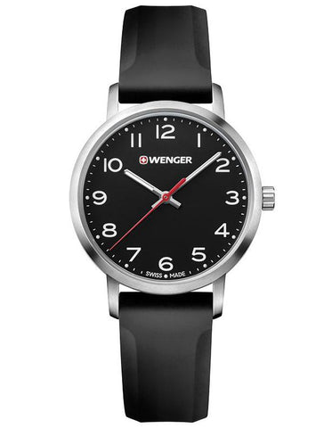 Wenger Womens Avenue Watch - Stainless - Black Dial & Silicone Strap - 100m - 01.1621.101_ba5ada4e-ba5e-4ede-aa45-6136887d96e5