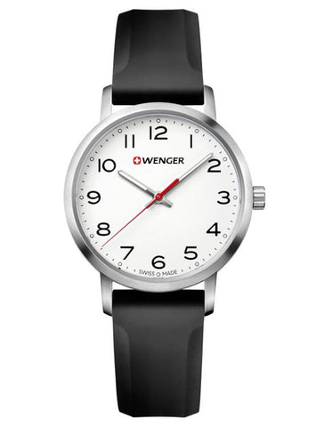 Wenger Womens Avenue Watch - Stainless - White Dial - Silicone Strap - 100m - 01.1621.103_29175536-4eab-42e6-9f25-a4e2dcf8d55b