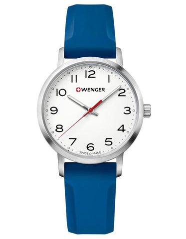 Wenger Womens Avenue Watch - White Dial - Blue Silicone Strap - Stainless - 100m - 01.1621.107_1c00656d-9ec0-47c5-bdf9-32a046c80c0e