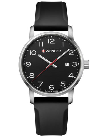 Wenger Mens Avenue Watch - Black Dial & Strap - Stainless Steel - 100m - Date - 01.1641.101_c5aec05f-d62e-411b-8527-e25ca442d5d9