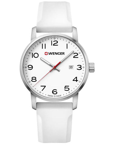 Wenger Mens Avenue Watch - White Dial - White Silicone Strap - Date - 100m - 01.1641.106_137b1286-008a-4a59-8018-1b181fa17548