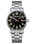 Wenger Mens Avenue Military Time Watch - Stainless Steel Bracelet & Case - Date - 01.1641.111