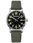 Wenger Mens Avenue Military Time Watch - Gray Silicone Strap - Date Window - 01.1641.112