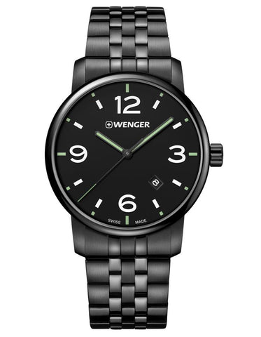 Wenger Mens Urban Metropolitan Vintage Watch- Black PVD - Bracelet - 01.1741.119