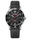 Wenger Men's Roadster Black Night Watch - Stainless Steel - Black Silicone Strap - 01.1841.102