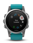 Garmin Fenix 5S Multisport GPS Watch - Turquoise Silicone Strap - Smartwatch - 010-01685-01A