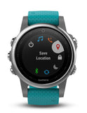 Garmin Fenix 5S Multisport GPS Watch - Turquoise Silicone Strap - Smartwatch - 010-01685-01A