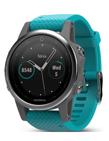 Garmin Fenix 5S Multisport GPS Watch - Turquoise Silicone Strap - Smartwatch - 010-01685-01