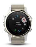 Garmin Fenix 5S Sapphire Smartwatch - Champagne- Suede Band - Wi-Fi-Enabled - 010-01685-12A