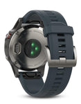 Garmin Fenix 5 Multisport Smartwatch - GPS - Stainless Steel- Blue Silicone Band - 010-01688-01B