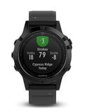 Garmin Fenix 5 Sapphire Multisport Watch - Black - Black Silicone Band - Wi-Fi - 010-01688-10A