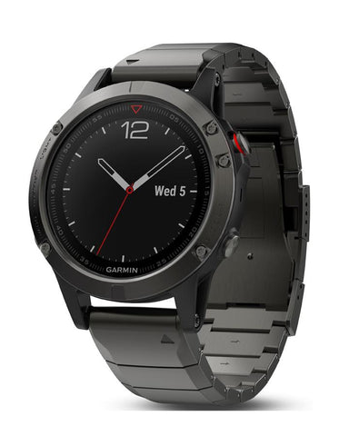 Garmin Fenix 5 Sapphire Multisport Smartwatch - Slate Gray - Metal Band- Wi-Fi - 010-01688-20