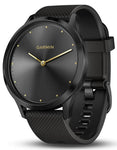 Garmin Vivomove HR Hybrid Smartwatch - Onyx Black - Tan Suede Strap -Extra Strap - 010-01850-10C