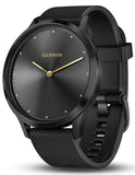 Garmin Vivomove HR Hybrid Smartwatch - Onyx Black - Tan Suede Strap -Extra Strap - 010-01850-10C