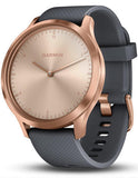 Garmin Vivomove HR Hybrid Smartwatch - Rose Gold - Gray Suede Strap -Extra Strap - 010-01850-19C