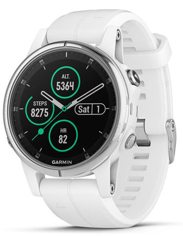 Garmin Fenix 5S Plus Sapphire Multisport Watch - Stainless Steel - Carrera White - 010-01987-00_466be17f-ec6b-4597-bd58-3b4f38887174