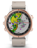 Garmin D2 Delta S Aviator Watch - White & Rose Gold-Tone - Beige Leather Strap - 010-01987-30A