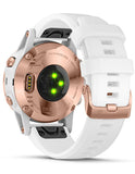 Garmin D2 Delta S Aviator Watch - White & Rose Gold-Tone - Beige Leather Strap - 010-01987-30C