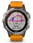 Garmin Fenix 5 Plus Sapphire Multisport Watch - Stainless Steel - Orange Strap - 010-01988-04A_3768a0e8-49f5-4a92-8c32-d138745b3fdb