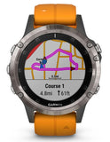 Garmin Fenix 5 Plus Sapphire Multisport Watch - Stainless Steel - Orange Strap - 010-01988-04A_3768a0e8-49f5-4a92-8c32-d138745b3fdb