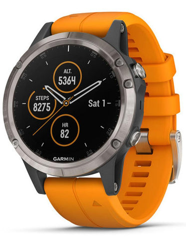 Garmin Fenix 5 Plus Sapphire Multisport Watch - Stainless Steel - Orange Strap - 010-01988-04_c9ac263b-dc25-4f0c-b6d6-6646f2967818