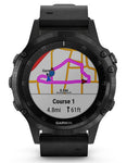 Garmin Fenix 5 Plus Sapphire Multisport Watch - Black Case - Black Leather- 47mm - 010-01988-06A