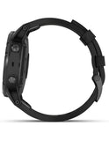 Garmin Fenix 5 Plus Sapphire Multisport Watch - Black Case - Black Leather- 47mm - 010-01988-06B