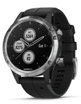 Garmin Fenix 5 Plus Multisport Watch - Stainless Steel - Black Band - Bluetooth - 010-01988-10