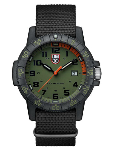 Luminox Leatherback Sea Turtle Giant Watch- Carbon -Green- Webbing Strap - 100M - 0337