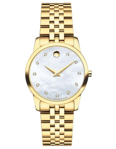 Movado Womens Diamond Museum Classic - Gold-Tone - MOP Dial - Bracelet - 0606998_aed819b1-281e-42e3-8b92-e9a4b5c9ffb2