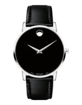 Movado Mens Museum Classic Watch - Black Museum Dial - Calf Skin Leather Strap - 0607269