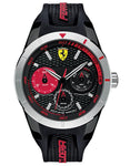 Scuderia Ferrari Red Rev Mens Watch - Black Poished Case - Multi-Function - 0830254