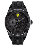 Scuderia Ferrari Red Rev T Muli Day/Date Watch - All Black - Silicone Strap - 0830259