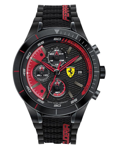 Scuderia Ferrari Red Rev Evo Chronograph - Black & Red - Silicone Strap - 0830260