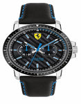 Scuderia Ferrari Turbo Watch - Black Bezel -Stainless Case - Black Leather Strap - 0830448